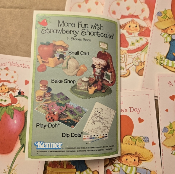 Vintage 1970s/80s Strawberry Shortcake Valentines Day Cards 7 Cards And Advert - Picture 9 of 12